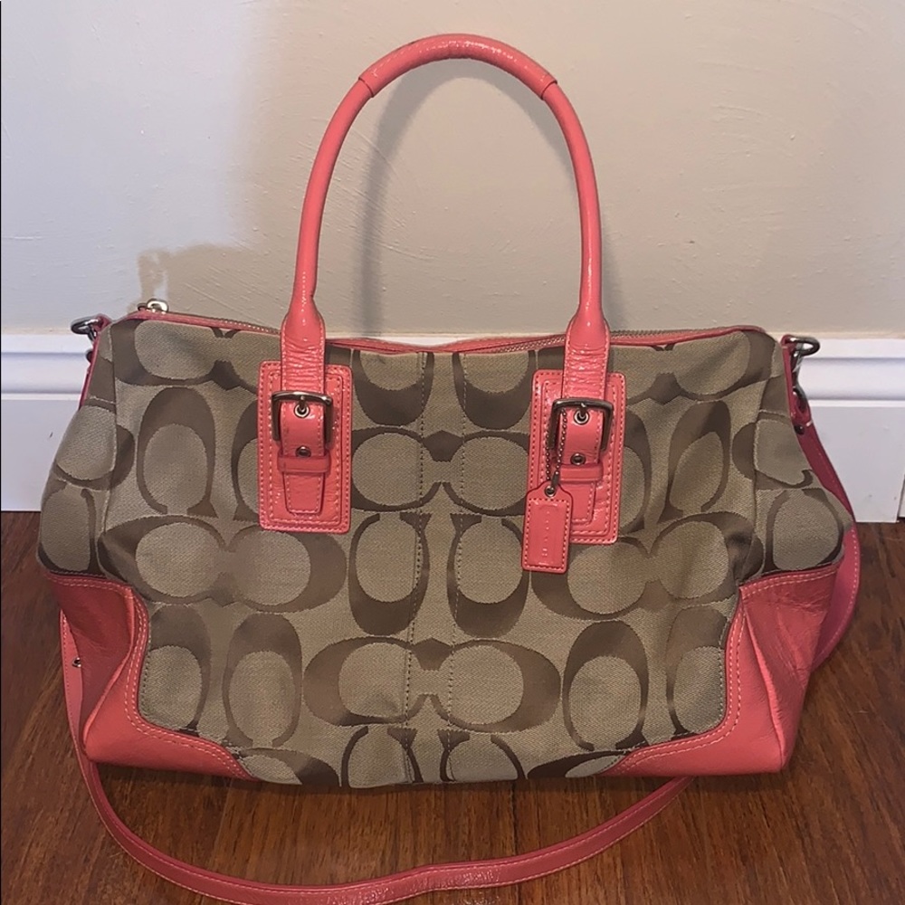 Large Pink Coach Crossbody/Tote Bag